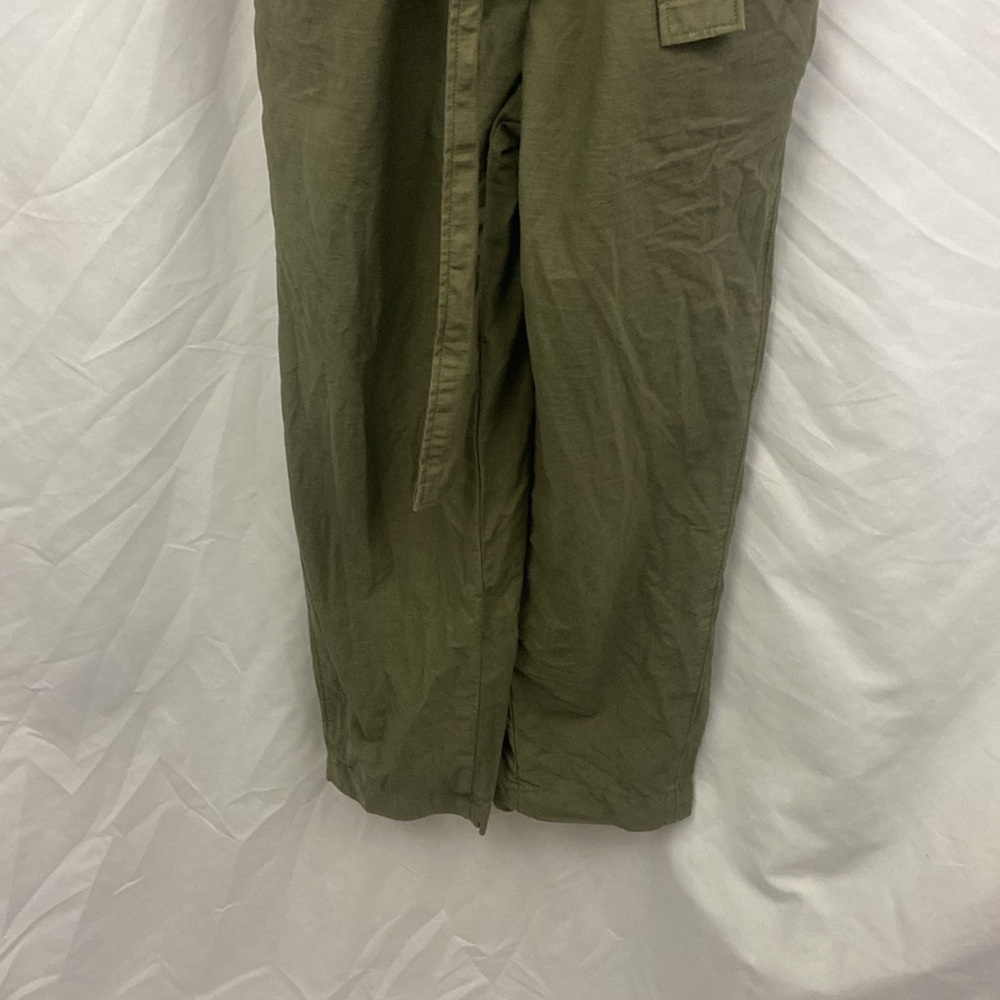 Everlane The Fatigue Utility Short Sleeve Linen Blend Jumpsuit Army Green Sz 00 - Picture 5 of 12